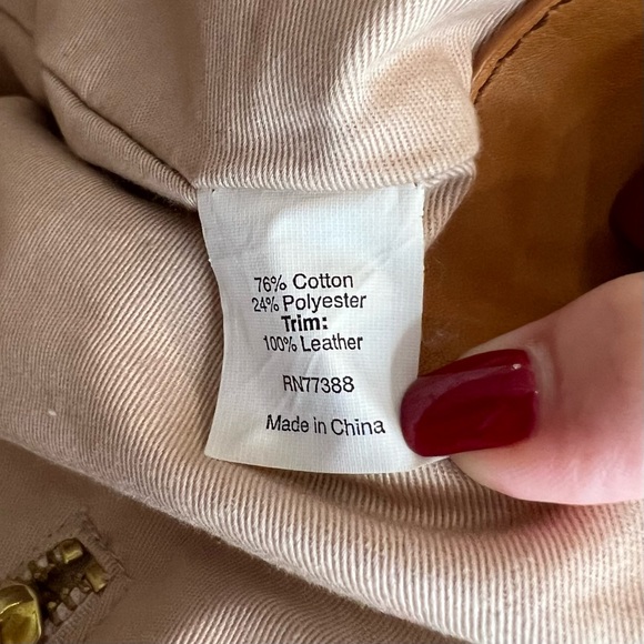 J. Crew Crossbody/Shoulder Bag/Handbag Cream Canvas and Tan Leather - Picture 13 of 13